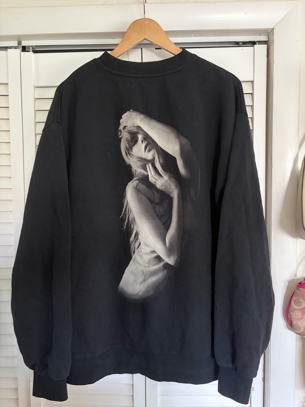 Taylor Swift TTPD black crewneck sweatshirt merch